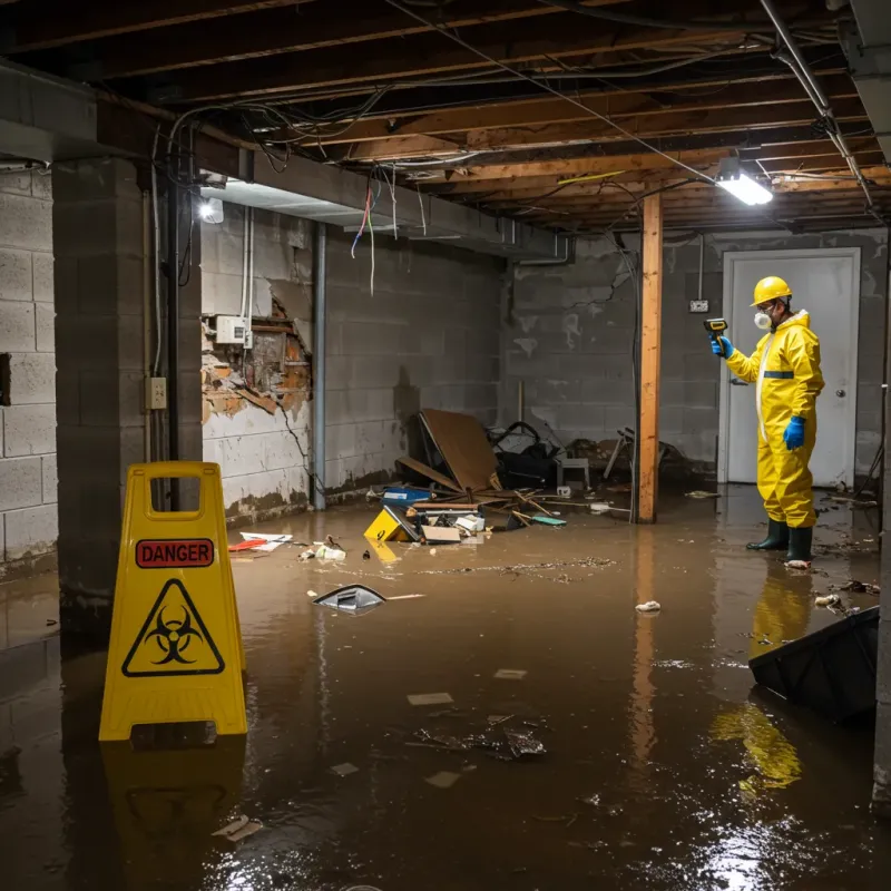 Flooded Basement Electrical Hazard in Randleman, NC Property