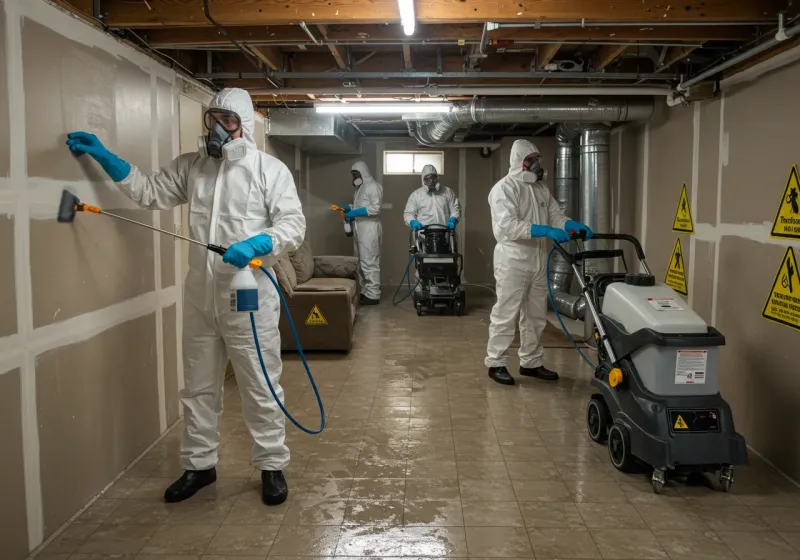 Basement Moisture Removal and Structural Drying process in Randleman, NC